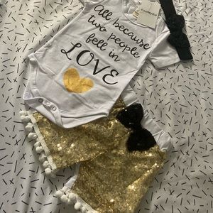 Baby CoolMySia body suits with bow tie and short